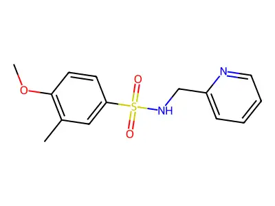 4-methoxy-3-methyl-N-(pyridin-2-ylmethyl)benzenesulfonamide structure