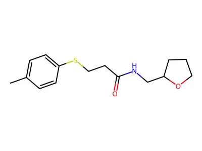 3-(4-methylphenyl)sulfanyl-N-(oxolan-2-ylmethyl)propanamide structure