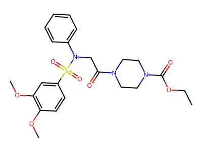 ethyl 4-{N-[(3,4-dimethoxyphenyl)sulfonyl]-N-phenylglycyl}piperazine-1-carboxylate structure