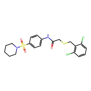 2-[(2,6-dichlorobenzyl)sulfanyl]-N-[4-(piperidin-1-ylsulfonyl)phenyl]acetamide structure