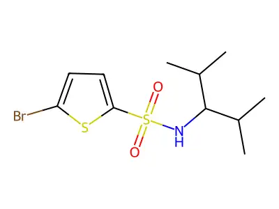 5-bromo-N-(2,4-dimethylpentan-3-yl)thiophene-2-sulfonamide structure