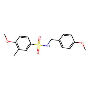 4-methoxy-N-[(4-methoxyphenyl)methyl]-3-methylbenzenesulfonamide structure