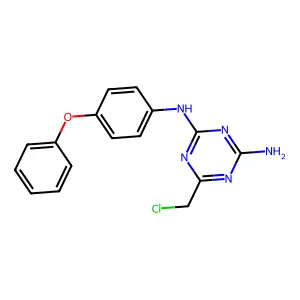 6-(chloromethyl)-N-(4-phenoxyphenyl)-1,3,5-triazine-2,4-diamine structure