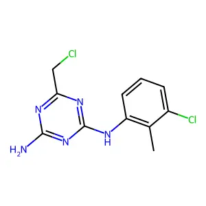 6-(Chloromethyl)-N2-(3-chloro-2-methylphenyl)-1,3,5-triazine-2,4-diamine structure