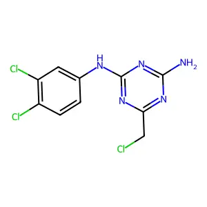 6-(chloromethyl)-N-(3,4-dichlorophenyl)-1,3,5-triazine-2,4-diamine structure