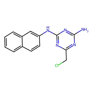 6-(chloromethyl)-2-N-naphthalen-2-yl-1,3,5-triazine-2,4-diamine structure