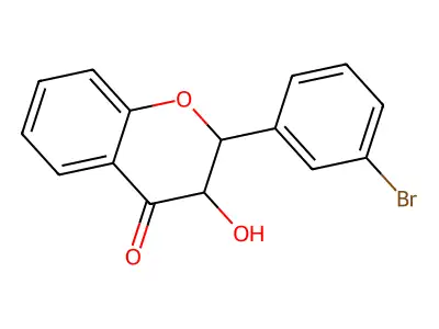 4H-1-Benzopyran-4-one, 2-(3-bromophenyl)-2,3-dihydro-3-hydroxy- structure