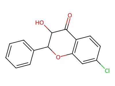 4H-1-Benzopyran-4-one, 7-chloro-2,3-dihydro-3-hydroxy-2-phenyl- structure