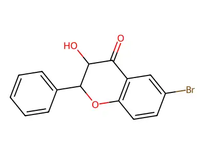 4H-1-Benzopyran-4-one, 6-bromo-2,3-dihydro-3-hydroxy-2-phenyl- structure