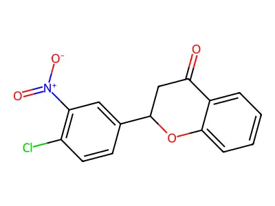 4H-1-Benzopyran-4-one, 2-(4-chloro-3-nitrophenyl)-2,3-dihydro- structure