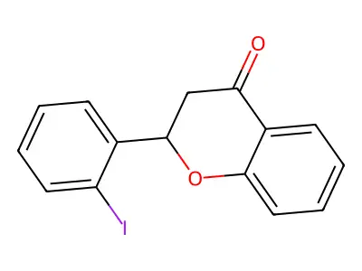 4H-1-Benzopyran-4-one, 2,3-dihydro-2-(2-iodophenyl)- structure