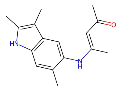 3-Penten-2-one, 4-[(2,3,6-trimethyl-1H-indol-5-yl)amino]- structure