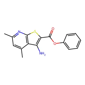 Phenyl 3-amino-4,6-dimethylthieno[2,3-b]pyridine-2-carboxylate structure