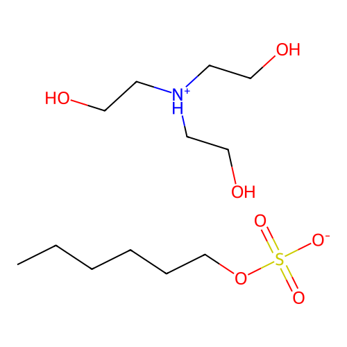 Hexyl sulfate;tris(2-hydroxyethyl)azanium structure