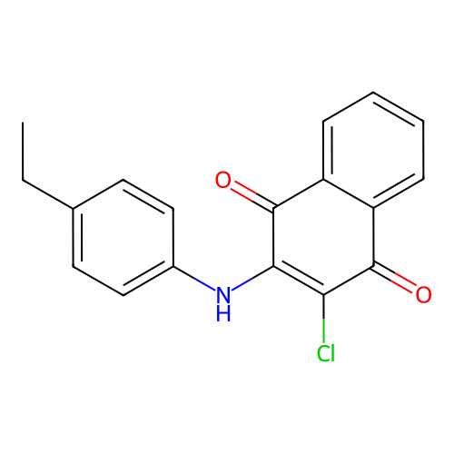 2-Chloro-3-(4-ethylanilino)naphthoquinone structure