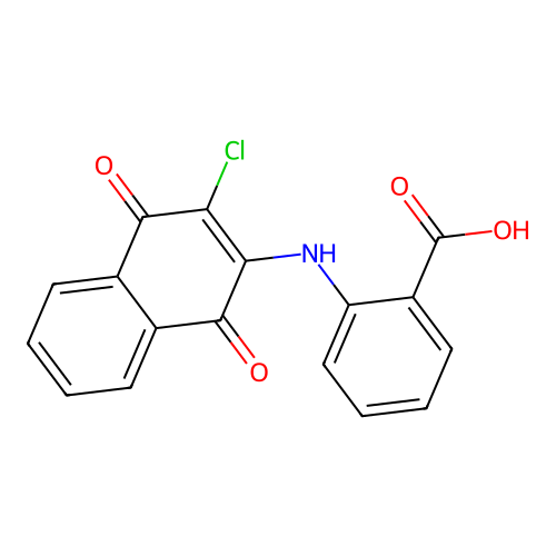 2-((3-Chloro-1,4-dioxo-1,4-dihydronaphthalen-2-yl)amino)benzoic acid structure