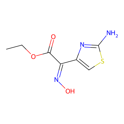 (Z)-Ethyl 2-(2-aminothiazol-4-yl)-2-(hydroxyimino)acetate structure
