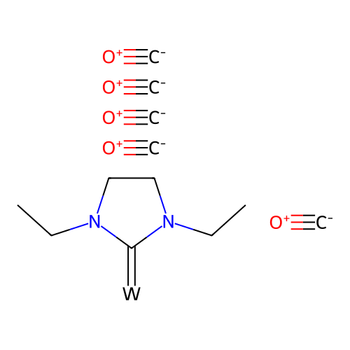 Tungsten, pentacarbonyl(1,3-diethyl-2-imidazolidinylidene)- structure