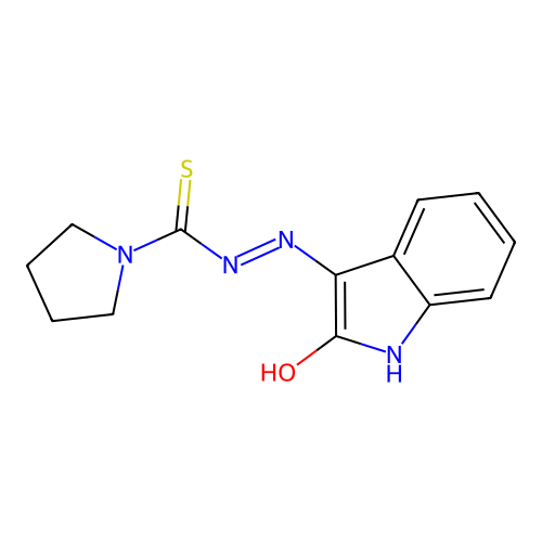 N'-(2-Oxo-1,2-dihydro-3H-indol-3-ylidene)-1-pyrrolidinecarbothiohydrazide structure