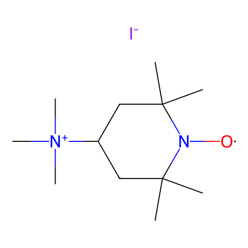 4-Trimethylammonium-2,2,6,6-tetramethylpiperidine-1-oxyl iodide structure
