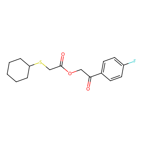 2-(4-Fluorophenyl)-2-oxoethyl (cyclohexylsulfanyl)acetate structure