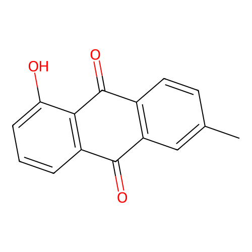 1-Hydroxy-6-methylanthracene-9,10-dione structure