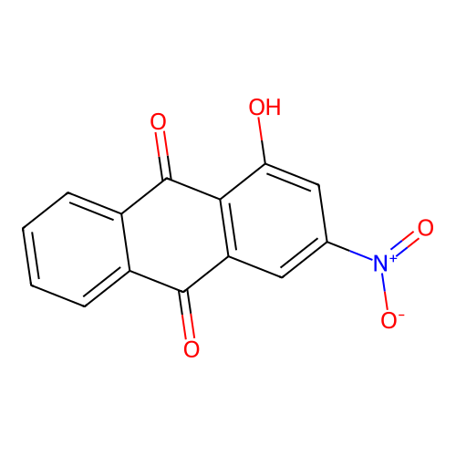 1-Hydroxy-3-nitroanthracene-9,10-dione structure