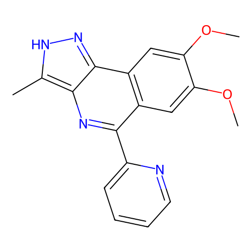 1H-Pyrazolo[4,3-c]isoquinoline, 7,8-dimethoxy-3-methyl-5-(2-pyridinyl)- structure