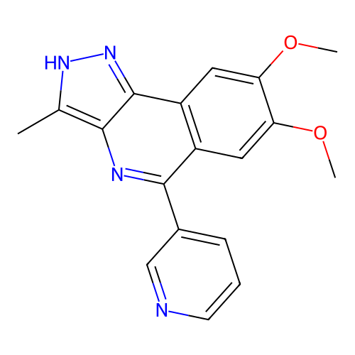 1H-Pyrazolo[4,3-c]isoquinoline, 7,8-dimethoxy-3-methyl-5-(3-pyridinyl)- structure