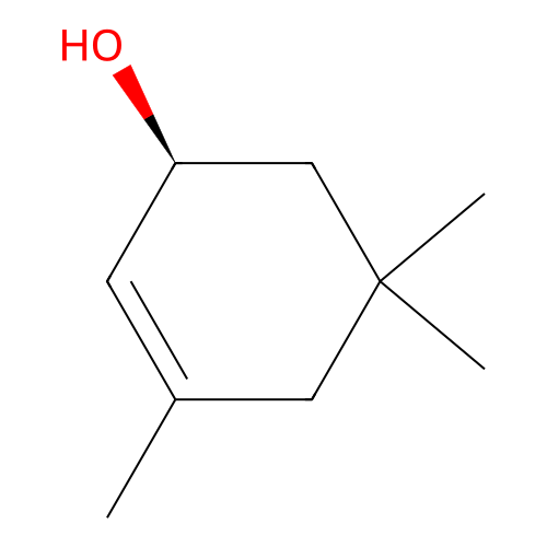 Isophorol, (-)- structure