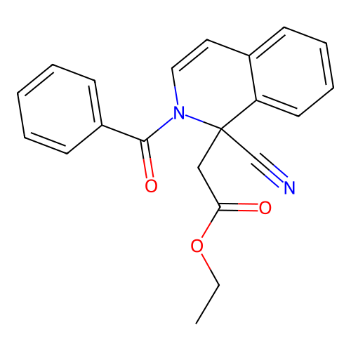 Ethyl 2-(2-benzoyl-1-cyanoisoquinolin-1-yl)acetate structure