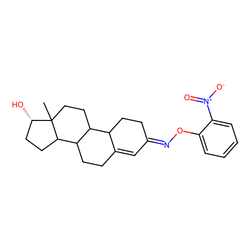 17-beta-Hydroxyestr-4-en-3-one O-(o-nitrophenyl)oxime structure
