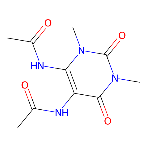 N-(4-acetamido-1,3-dimethyl-2,6-dioxopyrimidin-5-yl)acetamide structure