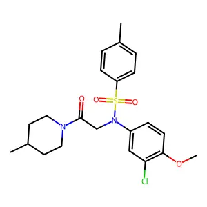 N-(3-chloro-4-methoxyphenyl)-4-methyl-N-[2-(4-methylpiperidin-1-yl)-2-oxoethyl]benzenesulfonamide structure