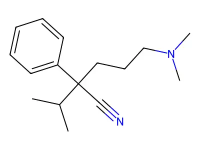 Valeronitrile, 5-(dimethylamino)-2-isopropyl-2-phenyl- structure