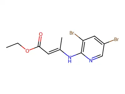 Ethyl 3-[(3,5-dibromo-2-pyridinyl)amino]but-2-enoate structure