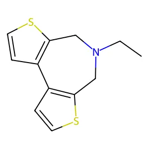 4H-Dithieno(2,3-c:3',2'-e)azepine, 5-ethyl-5,6-dihydro- structure