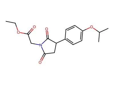 Ethyl {2,5-dioxo-3-[4-(propan-2-yloxy)phenyl]pyrrolidin-1-yl}acetate structure