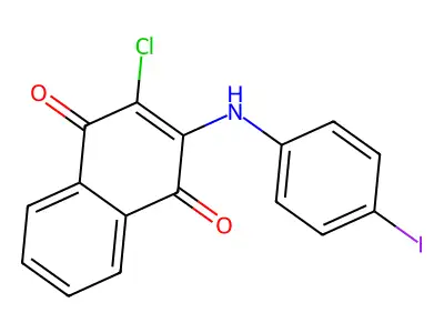 2-Chloro-3-(4-iodoanilino)-1,4-naphthoquinone structure