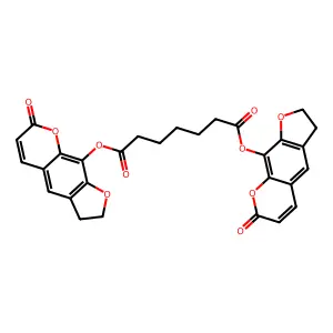 Heptanedioic acid, bis(2,3-dihydro-7-oxo-7H-furo(3,2-g)(1)benzopyran-9-yl)ester structure