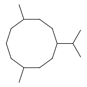 1,7-Dimethyl-4-(1-methylethyl)cyclodecane structure