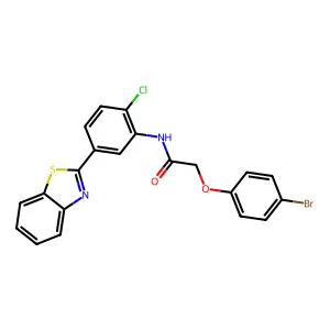 N-[5-(1,3-benzothiazol-2-yl)-2-chlorophenyl]-2-(4-bromophenoxy)acetamide structure