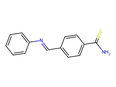 4-[(E)-(Phenylimino)methyl]benzene-1-carbothioamide structure