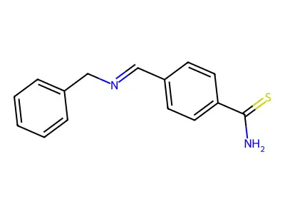 4-[(E)-(Benzylimino)methyl]benzene-1-carbothioamide structure