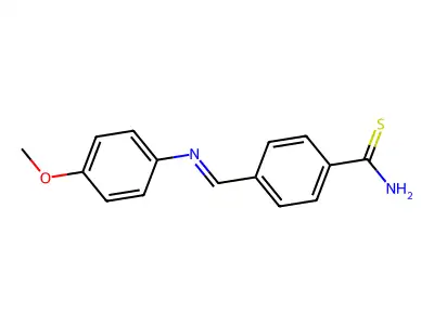 4-{(E)-[(4-Methoxyphenyl)imino]methyl}benzene-1-carbothioamide structure
