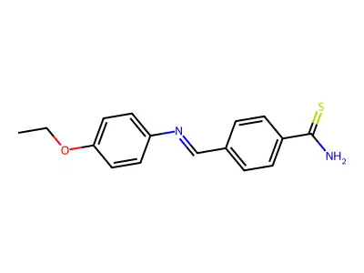 4-{(E)-[(4-Ethoxyphenyl)imino]methyl}benzene-1-carbothioamide structure
