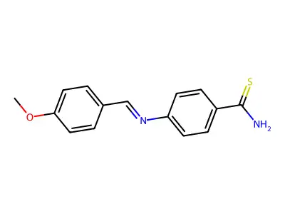 4-{(E)-[(4-Methoxyphenyl)methylidene]amino}benzene-1-carbothioamide structure