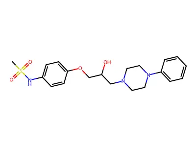 N-(4-(2-Hydroxy-3-(4-phenyl-1-piperazinyl)propoxy)phenyl)methanesulfonamide structure