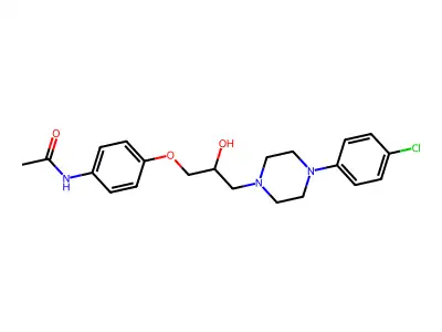 N-(4-(3-(4-(4-Chlorophenyl)-1-piperazinyl)-2-hydroxypropoxy)phenyl)acetamide structure