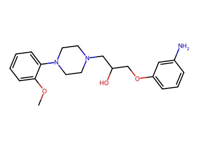 1-Piperazineethanol, alpha-((3-aminophenoxy)methyl)-4-(2-methoxyphenyl)- structure